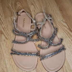 Maurices Gold beaded sandals